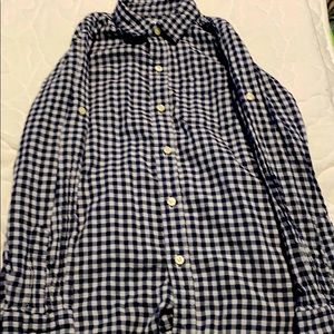 Blue plaid button down shirt